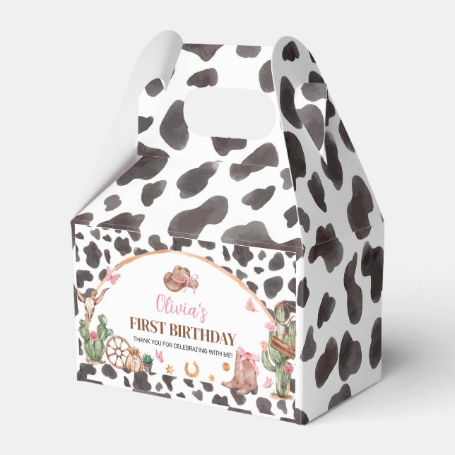 Caja Para Regalos Western Bows Pink Cowgirl Birday (Front Side)