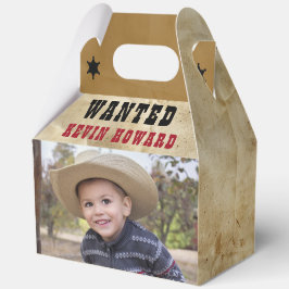 Caja Para Regalos Western Wanted Poster Birthday 5"w x 3"l x 6.5"h