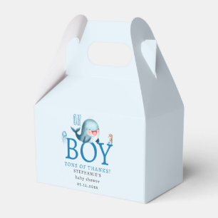Caja Para Regalos Whale Under Sea Watercolor Boy Baby Shower Blue