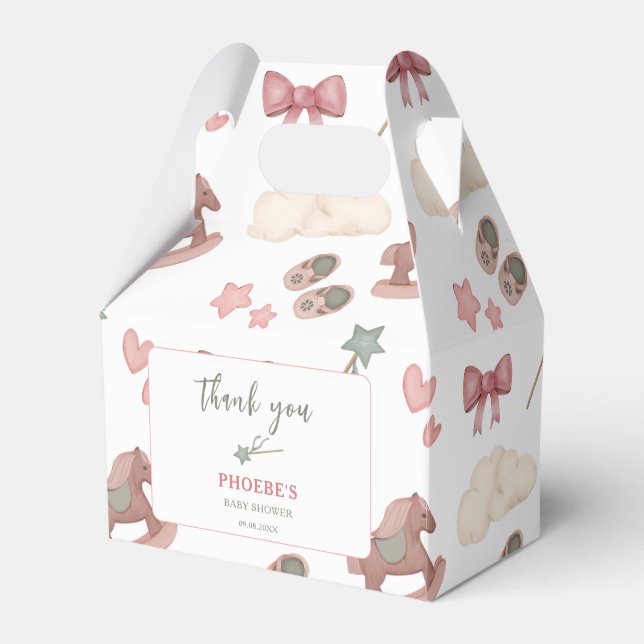 Caja Para Regalos Whimsical Boho Nursery Bassinet sueña a caballo (Front Side)