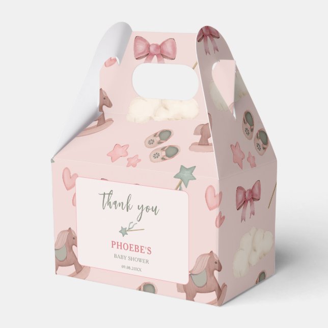 Caja Para Regalos Whimsical Boho Nursery Bassinet sueña a caballo (Front Side)