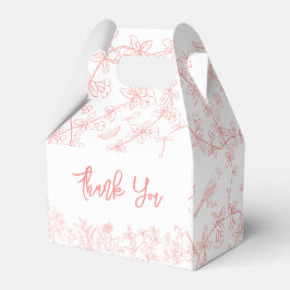 Caja Para Regalos Whimsical Chinoiserie Peach Pink Baby Shower