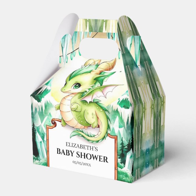 Caja Para Regalos Whimsical Cute Dragon Baby Shower (Front Side)