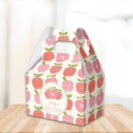 Caja Para Regalos Whimsical Fall Tema de Apple Baby Shower Rojo rosa