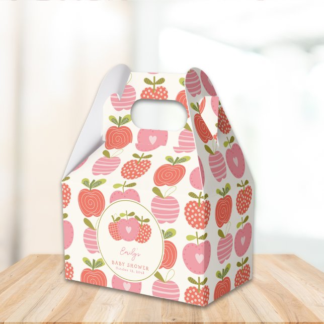 Caja Para Regalos Whimsical Fall Tema de Apple Baby Shower Rojo rosa (Subido por el creador)