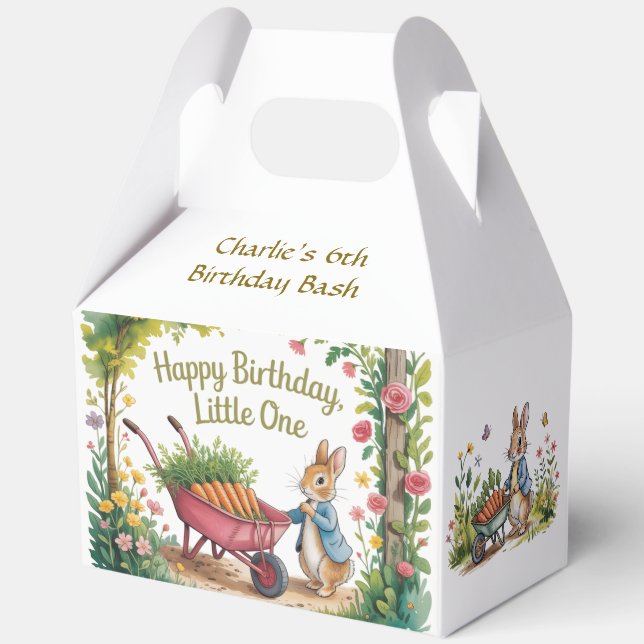 Caja Para Regalos Whimsical Garden Bunny Boy Birday Bash (Reverso )