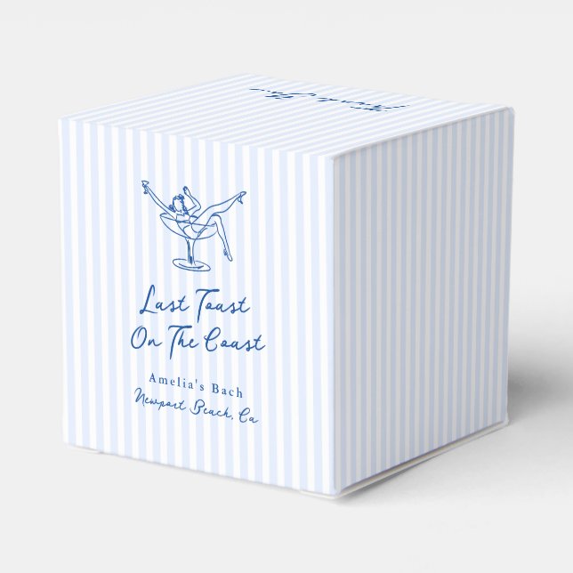 Caja Para Regalos Whimsical Hand Drawn Blue Last Toast on the Coast (Reverso Costado)