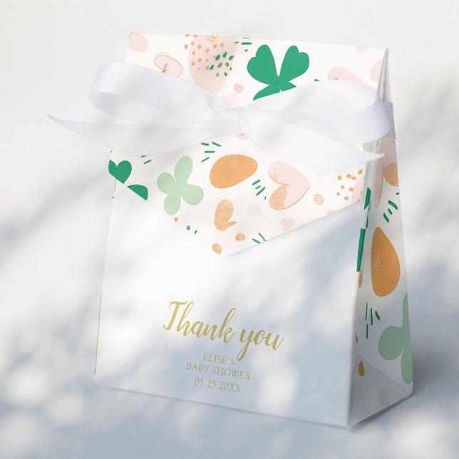Caja Para Regalos Whimsical Irish Lucky Green Shamrock Baby Shower (Subido por el creador)