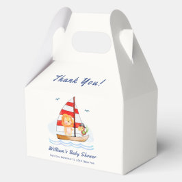 Caja Para Regalos Whimsical Nautical Wild Lion Sailboat Baby Shower