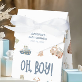 Caja Para Regalos Whimsical Oh Boy Watercolor Doodle Baby Shower