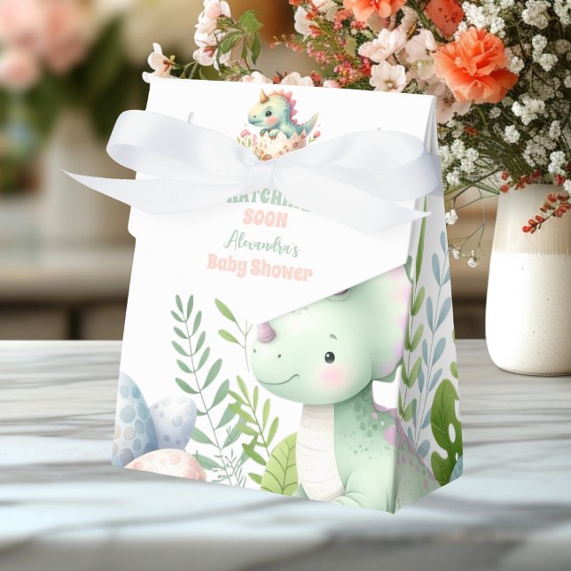 Caja Para Regalos Whimsical Pastel Hatching Pronto Dino Baby Shower (Subido por el creador)