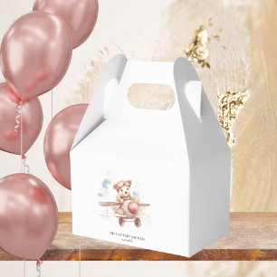 Caja Para Regalos Whimsical Pink Airplane Adventure Baby Shower