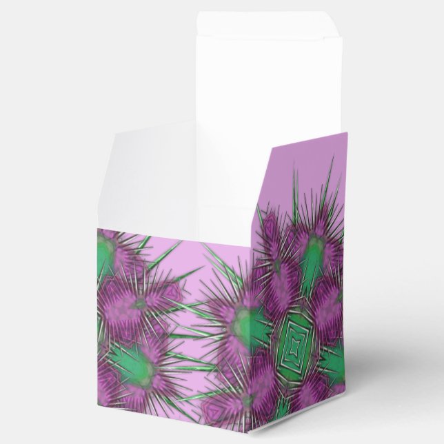 Caja Para Regalos Whimsical Purple Scottish Thistle Floral Design (Abierto)