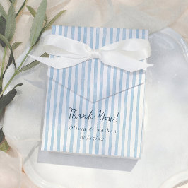 Caja Para Regalos Whimsical Retro Blue Stripes Thank You Wedding