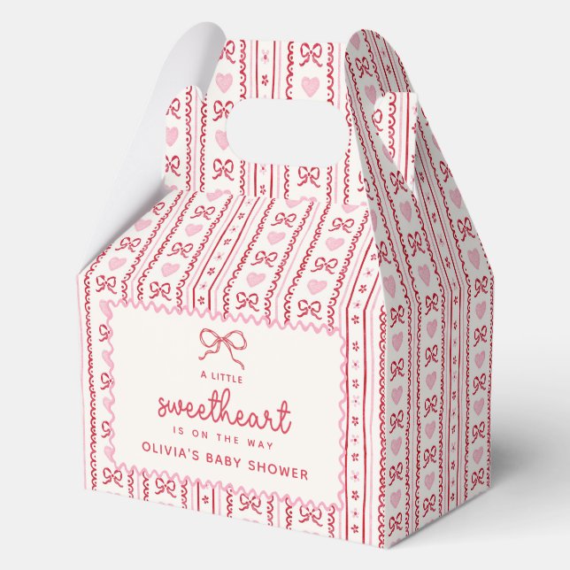 Caja Para Regalos Whimsical Valentine Little Sweetheart Baby Shower  (Anverso)