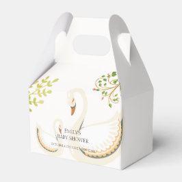 Caja Para Regalos Whimsical Vintage Greenery Swan Baby Shower