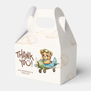 Caja Para Regalos Whimsical Watercolor Airplane Teddy Bear