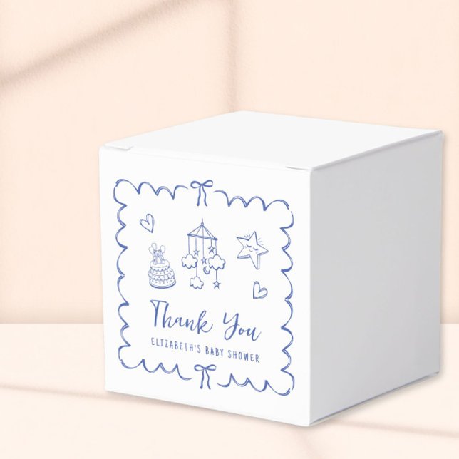 Caja Para Regalos Whimsical Wavy Frame Baby Shower (Subido por el creador)