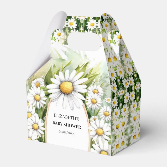 Caja Para Regalos Whimsical White Daisy Baby Shower (Front Side)