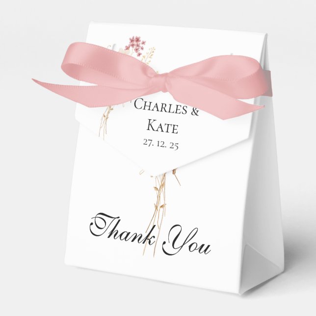 Caja Para Regalos Whimsical Wildflower Primavera verano otoño Boda (Front Side)