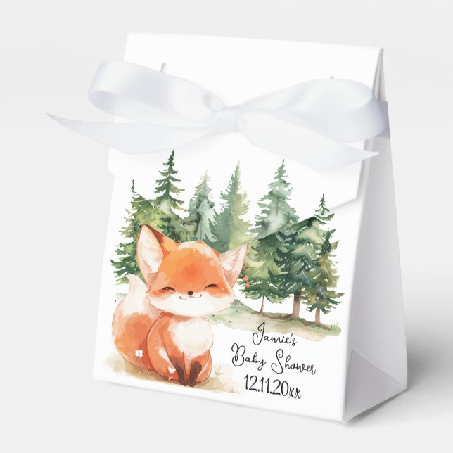 Caja Para Regalos Whimsical Woodland Fox Baby Shower (Front Side)