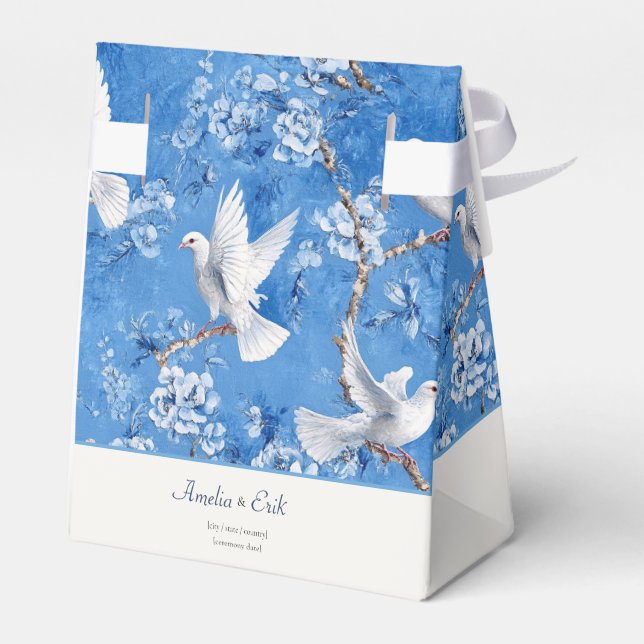 Caja Para Regalos Whispers of Doves, Blue Botanical, (Reverso)