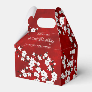 Caja Para Regalos White Cherry Blossom Red Birday Gracias