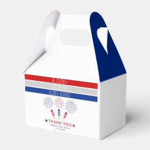 Caja Para Regalos White Due 4 de julio Gracias a la ducha de bebé