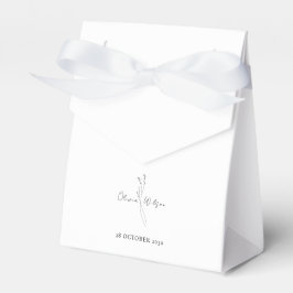 Caja Para Regalos White Elegant Minimalist Botanical Wedding