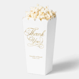 Caja Para Regalos White & Gold Foil Thank You Calligraphy Wedding