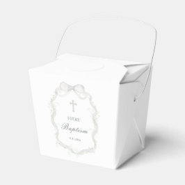 Caja Para Regalos White Ribbon Baby's Breath Baptism Take Out