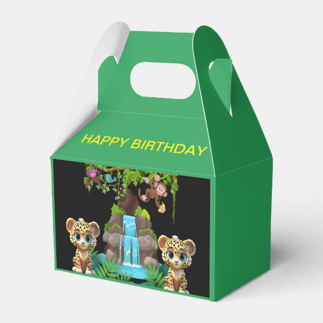 CAJA PARA REGALOS WILD CUTE JAGUAR BIRTHDAY (Front Side)