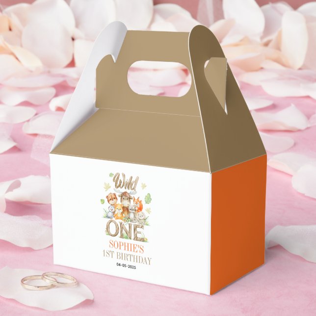 Caja Para Regalos Wild One Animal 1st Birthday Party | Safari Jungle (Boda)