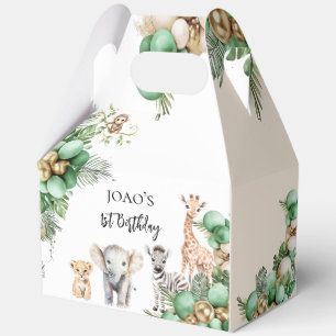 Caja Para Regalos Wild One Birthday Safari Animal Photo