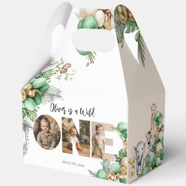 Caja Para Regalos Wild One Birthday Safari Animal Photo (Anverso)