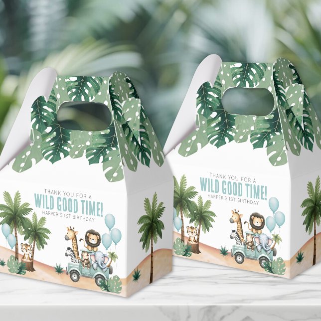 Caja Para Regalos Wild One Jungle Safari 1st Birthday Party (Wild One Jungle Safari 1st Birthday Party Favor Boxes)