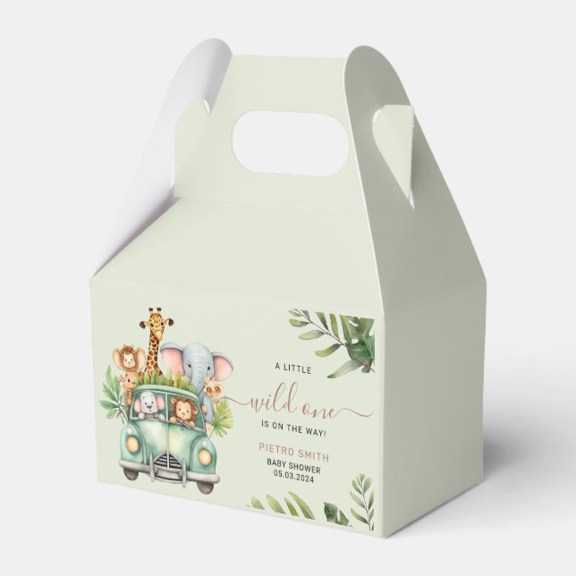 Caja Para Regalos Wild One Safari Animals Baby Shower (Front Side)