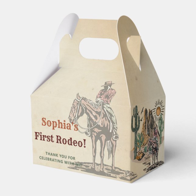 Caja Para Regalos Wild West Cowboy Birthday Party (Front Side)