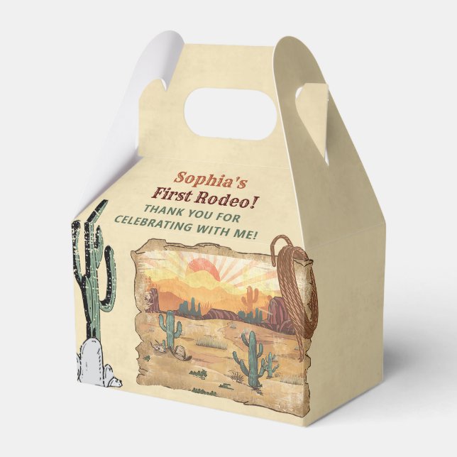 Caja Para Regalos Wild West Cowboy Birthday Party (Front Side)