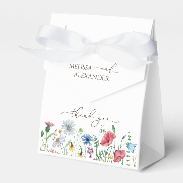 Caja Para Regalos Wildflower Boho Boda Gracias (Front Side)