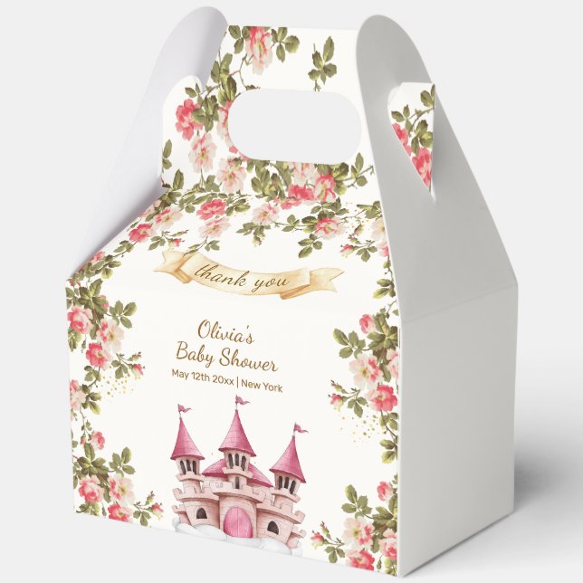 Caja Para Regalos Wildflower Fairytale Princess Castle Baby Shower (Anverso)