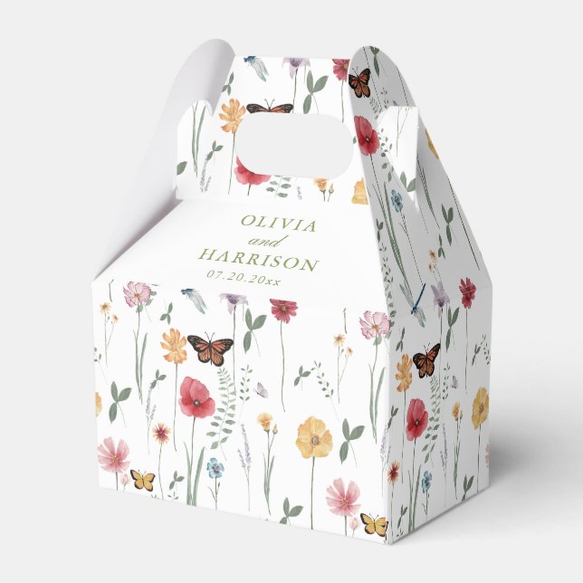Caja Para Regalos Wildflower Garden Wedding Favor Box (Reverso)