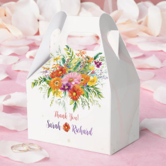 Caja Para Regalos Wildflower Wedding, Rustic Floral Thank You &
