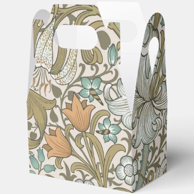 Caja Para Regalos William Morris Golden Lily Blue Gold (Abierto)