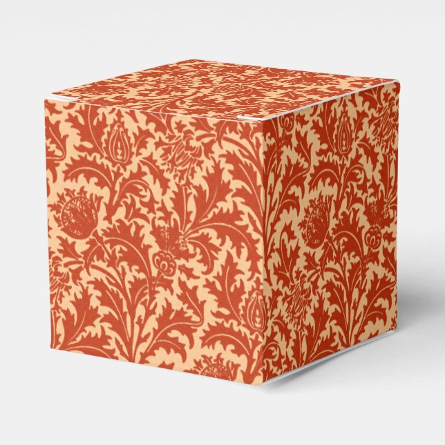 Caja Para Regalos William Morris Thistle Damask, Naranja mandarín (Costado Anverso)