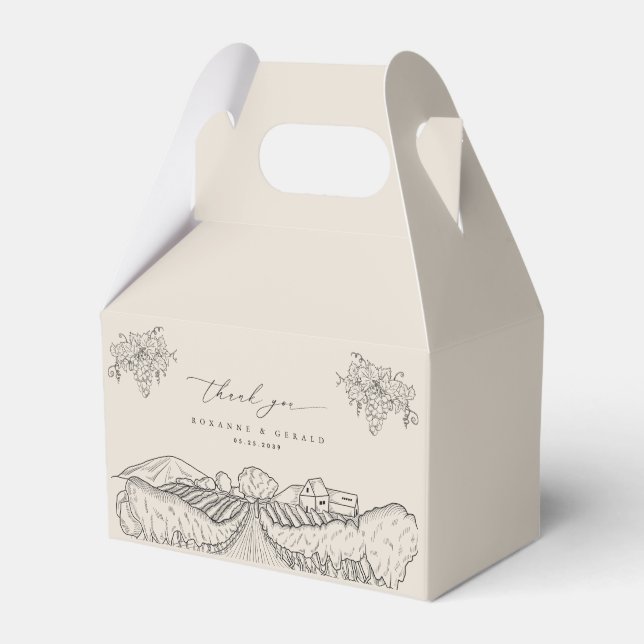 Caja Para Regalos Winery Vineyard Wedding California Napa Thank You (Front Side)