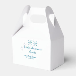 Caja Para Regalos Winter Adventure awaits baby shower blue snowflake