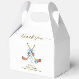 Caja Para Regalos Winter All Star Bow Floral Hockey Baby Shower