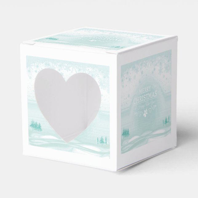 Caja Para Regalos Winter Christmas Heart Window Favor Box (Anverso)