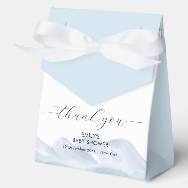 Caja Para Regalos Winter Icy Mountain Snowflake Baby Shower  (Anverso)